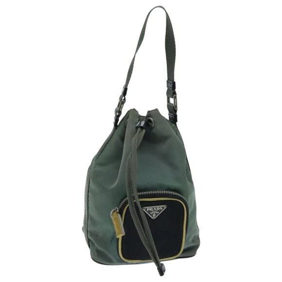 PRADA Hand Bag Nylon Khaki - Picture 1 of 14
